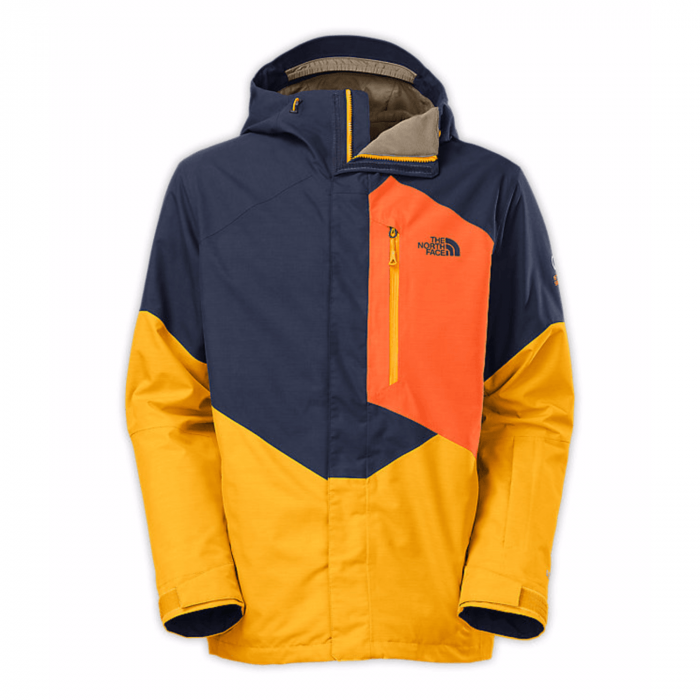 north face jacket blue and orange