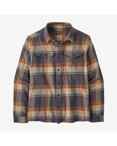 Patagonia men's  fjord flannel shirt sunrise ridge forge grey camicia