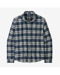 Patagonia l/s lightweight fjord flannel shirt base camp new navy camicia