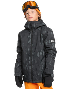 Quiksilver youth mission printed jacket nature zoom dark shadow 10k 2025 giacca ragazzo