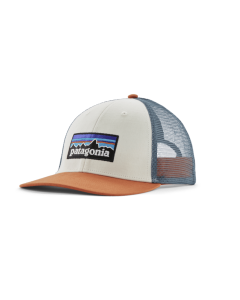 Patagonia p-6 logo lopro trucker hat white redtail rust