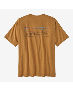 Patagonia m's p-6 logo responsibili tee outline golden caramel