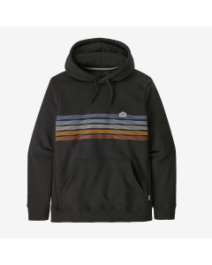 Patagonia line logo ridge stripe uprisal hoody ink black