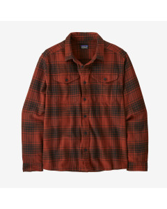 Patagonia men's  fjord flannel shirt cascade burnished red camicia