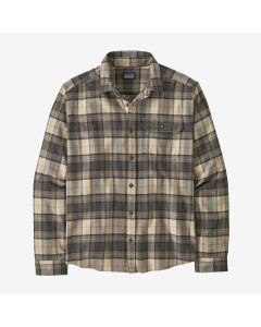 Patagonia l/s lightweight fjord flannel shirt spotter forge grey camicia 