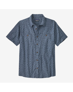 Patagonia m's back step shirt Tiny Islands: Utility Blue camicia 