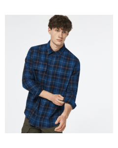 Oakley cabin button down ls shirt blue check 