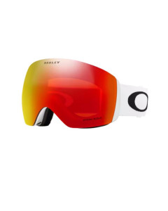 Oakley flight deck L matte white prizm snow torch iridium maschera