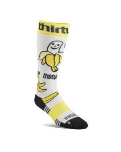 Thirtytwo 32 double sock yellow white 2025 calze snowboard